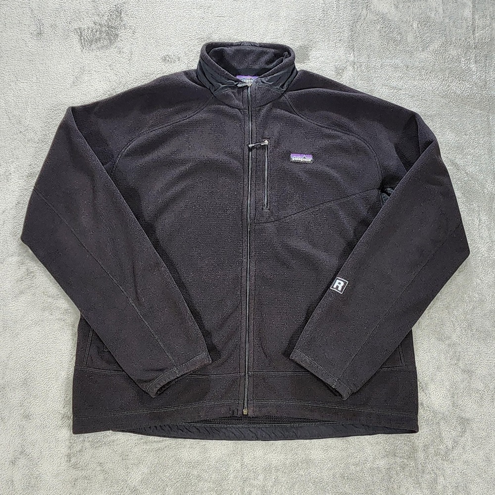 Patagonia Regulator Fleece Jacket Mens XL Black Polartec Full Zip Chest Pockets